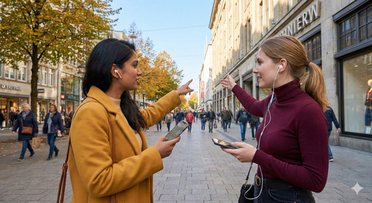 Self-guided audio tour of Monckebergstraße in Hamburg by Uvamai Niche Tourism, featuring street views and landmarks.