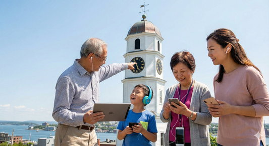 Historic Old Town clock tower in Uvamai Niche Tourism's Halifax self-guided audio tour image.
