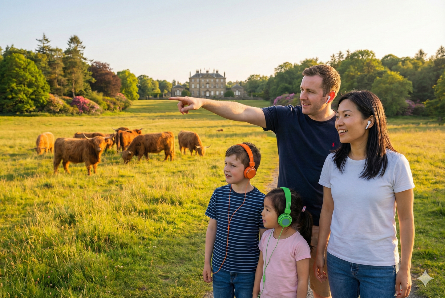 Self-guided audio tour of Pollok Country Park in Glasgow by Uvamai Niche Tourism, showing scenic park landscapes and historic landmarks.