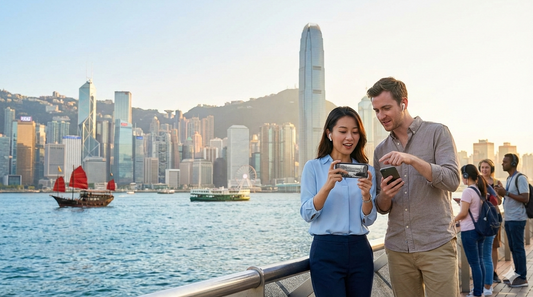 Self-guided audio tour of Victoria Harbour in Hong Kong by Uvamai Niche Tourism, featuring scenic harbor views and city skyline.