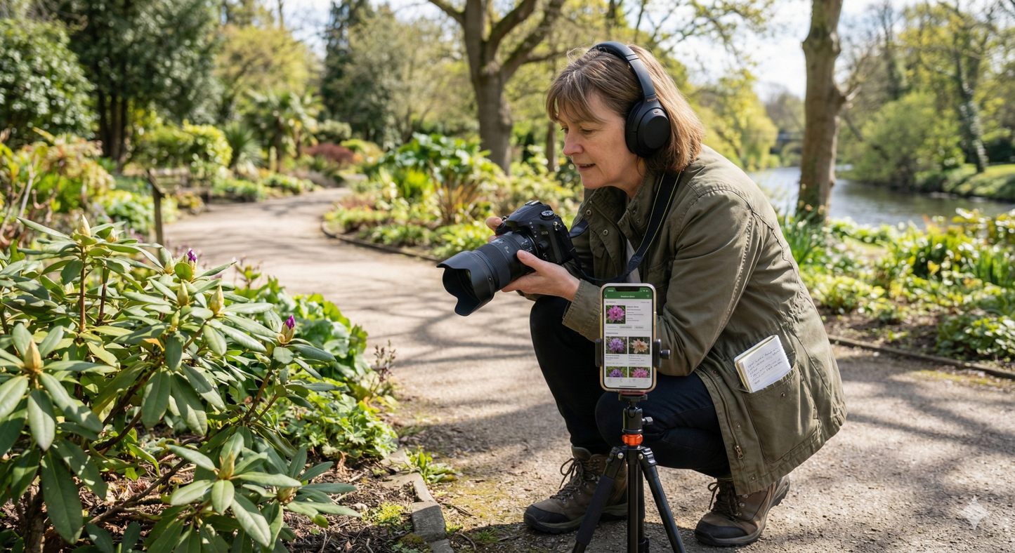 Audio guide device for the Manchester Self-Guided Audio Tour by Uvamai Niche Tourism, showing a portable audio tour player.