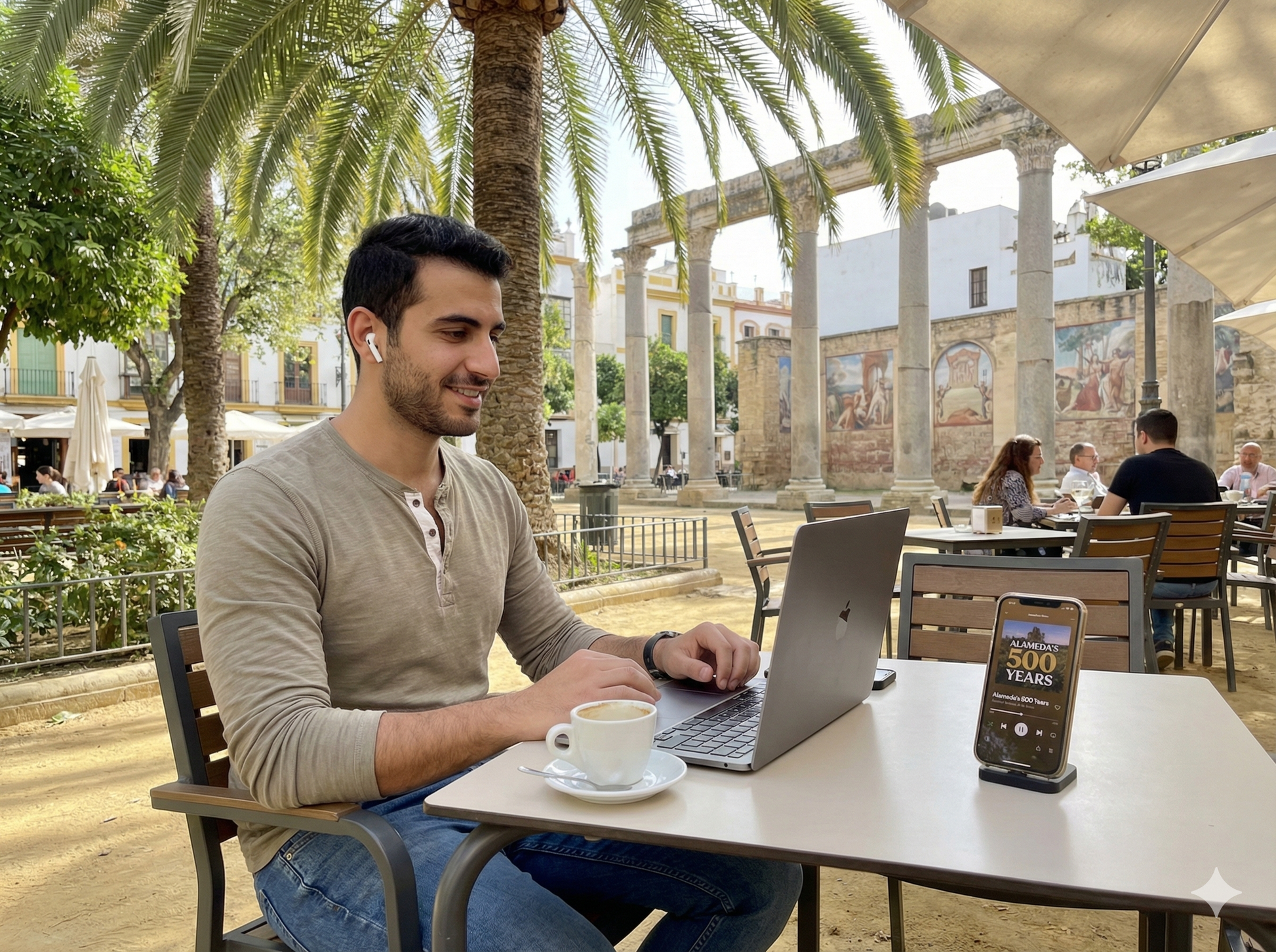 Self-guided audio tour of Seville by Uvamai Niche Tourism, featuring iconic landmarks and scenic city views.