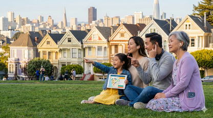 Self-guided audio tour of Alamo Square featuring Painted Ladies, by Uvamai Niche Tourism in San Francisco.