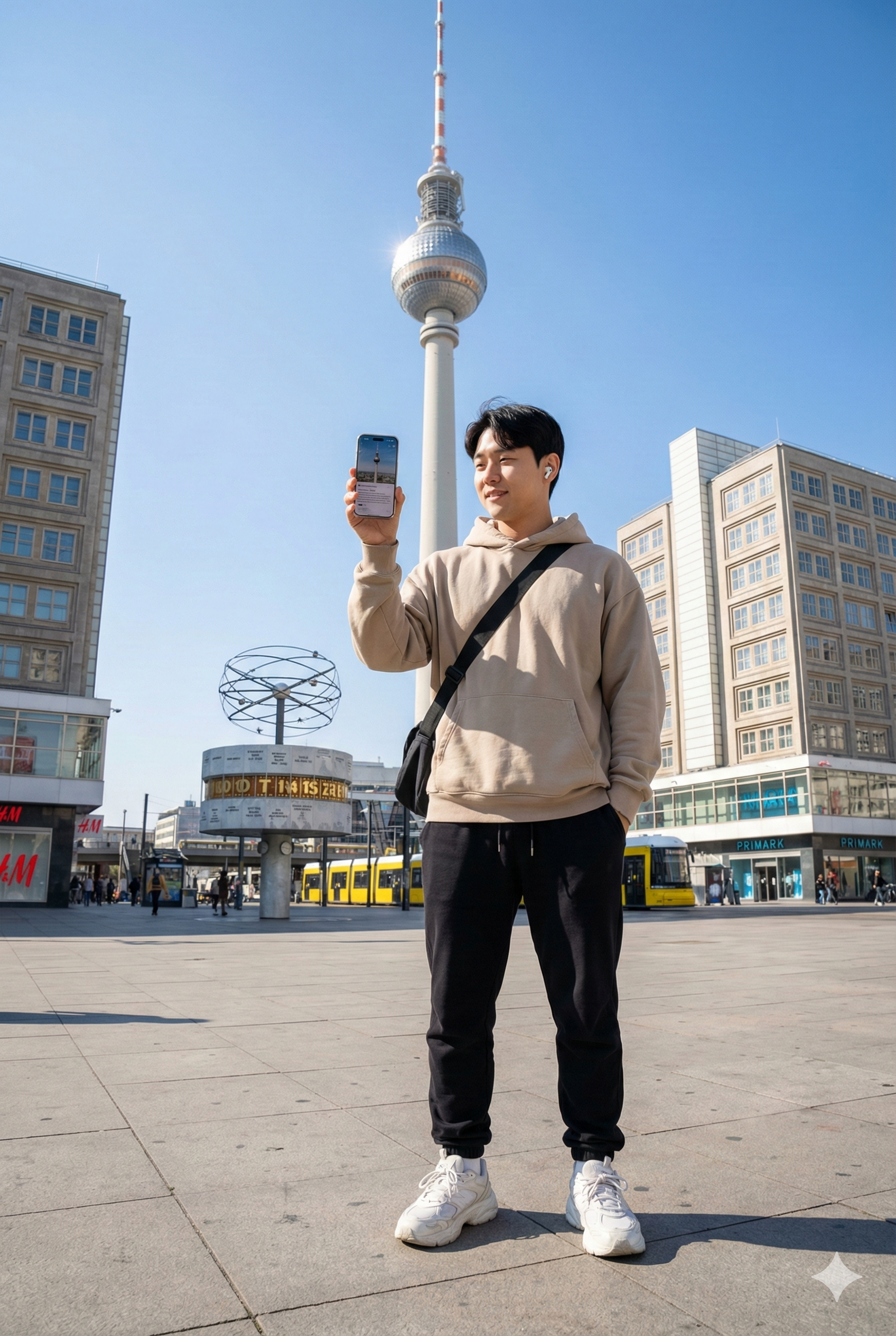 Self-guided audio tour of Alexanderplatz and TV Tower in Berlin, featuring Uvamai Niche Tourism branding.
