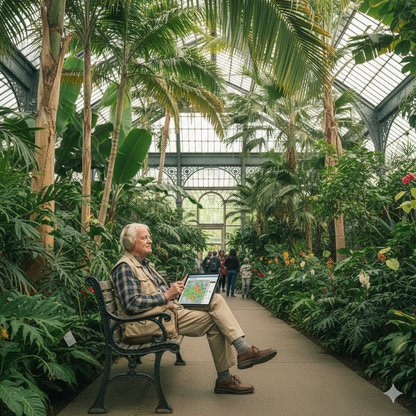 Uvamai Niche Tourism Toronto self-guided audio tour at Allen Gardens Conservatory, featuring lush plant displays and historic glasshouse.