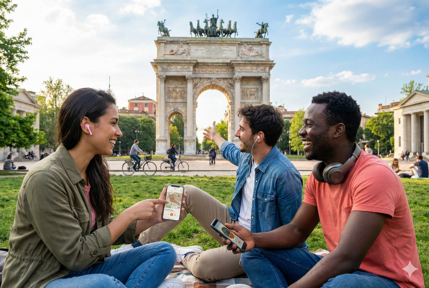Audio tour guide for Milan, featuring the Arco della Pace monument, provided by Uvamai Niche Tourism.
