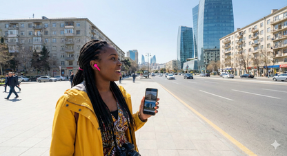 Audio tour guide for Baku featuring Heydar Aliyev Avenue, produced by Uvamai Niche Tourism.