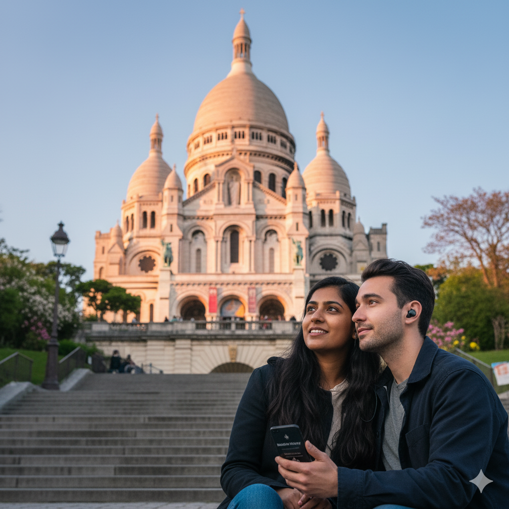 Audio tour image of Basilique du Sacré-Cœur in Montmartre, Paris, from Uvamai Niche Tourism's self-guided audio tour.