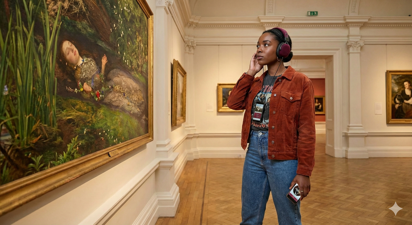 Self-guided Birmingham museum and art gallery audio tour by Uvamai Niche Tourism, featuring historical exhibits and artwork displays.