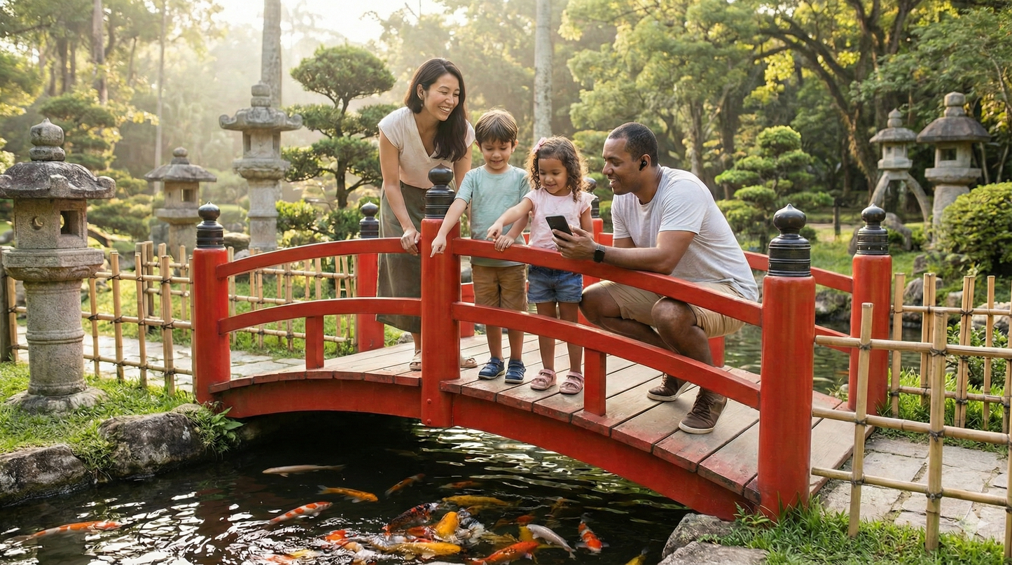 Self-guided audio tour in Rio de Janeiro Botanical Garden, featuring Japanese garden section, by Uvamai Niche Tourism.