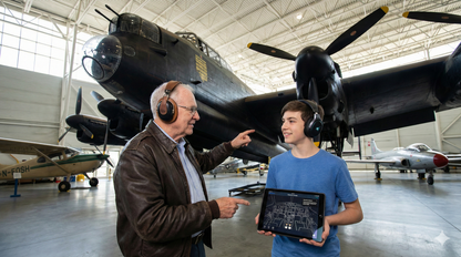 Self-guided audio tour of Ottawa by Uvamai Niche Tourism, with images of the Canada Aviation and Space Museum.
