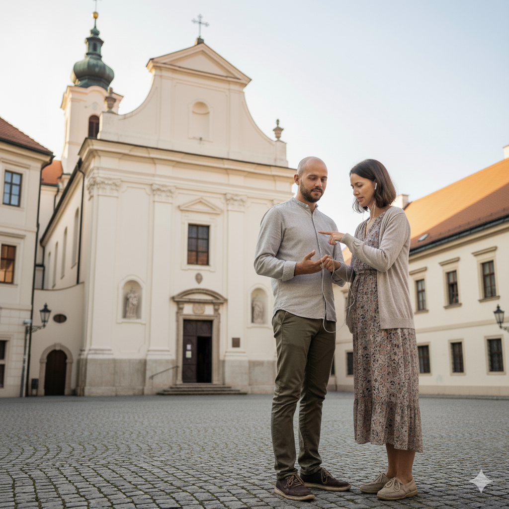 Self-guided audio tour of Bratislava, featuring the Capuchin Church and Monastery, by Uvamai Niche Tourism.