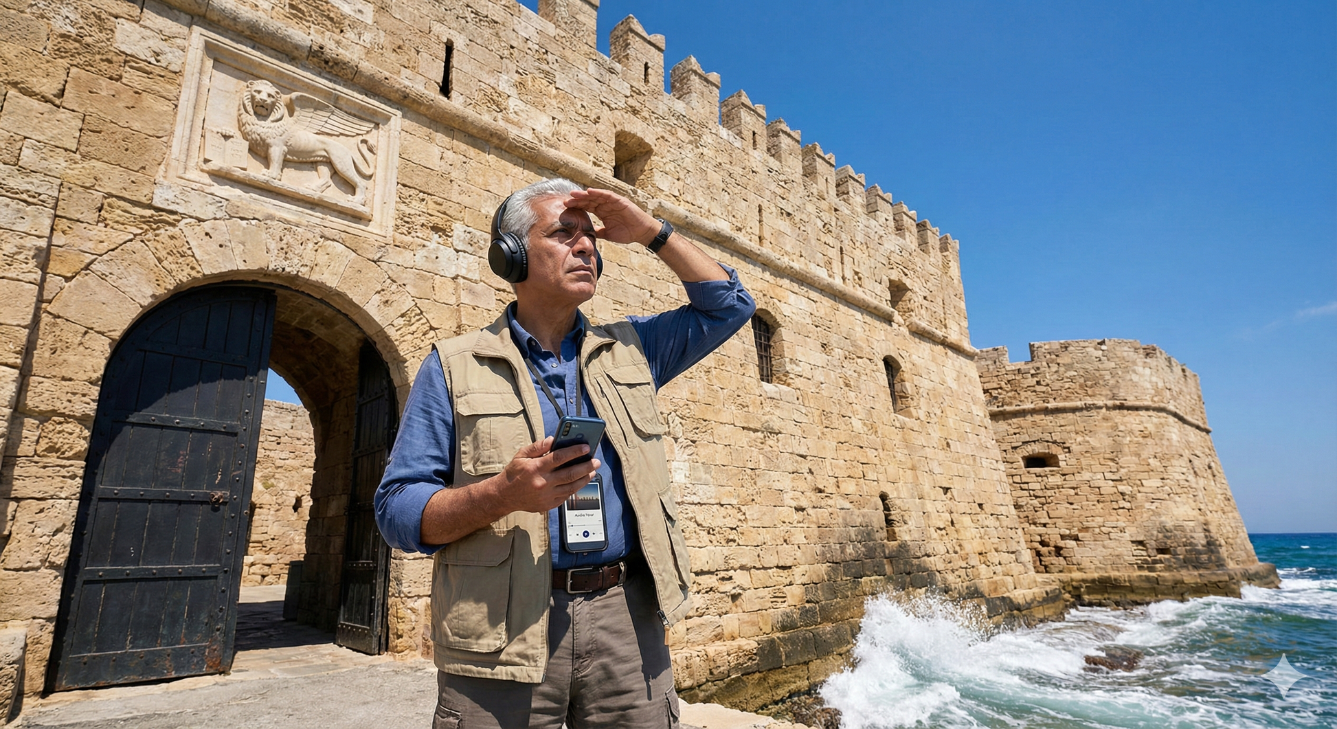 Self-guided audio tour image of Koules Fortress at Castel del Molo in Heraklion, Greece, by Uvamai Niche Tourism.