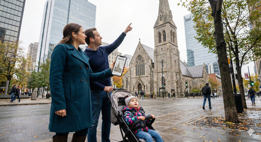 Gothic exterior of Christchurch Cathedral, featured in the Uvamai Niche Tourism Montreal Self-Guided Audio Tour image.