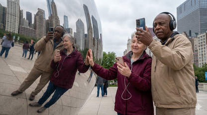 Audio tour guide for Cloud Gate ("The Bean") sculpture in Chicago, part of Uvamai Niche Tourism's self-guided audio tour.