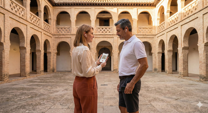 Audio tour guide device for Granada, part of Uvamai Niche Tourism's self-guided audio tour collection, featuring a handheld audio player.