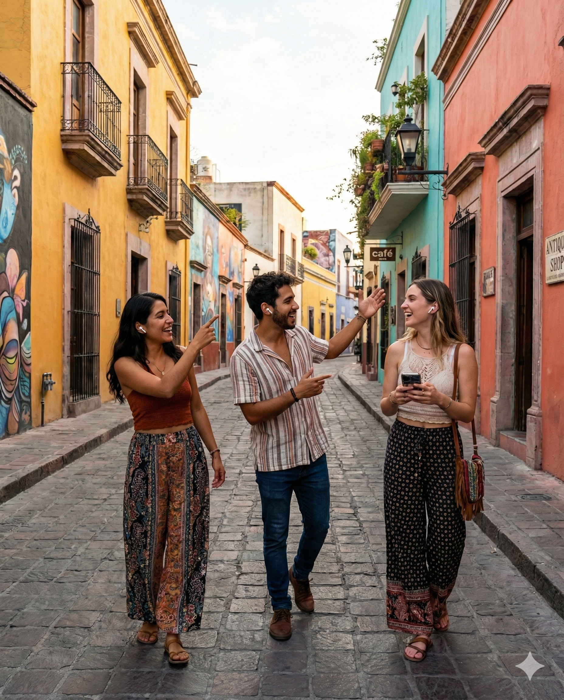 Self-guided audio tour of El Barrio Antiguo neighborhood by Uvamai Niche Tourism, featuring cobblestone streets and historic charm.