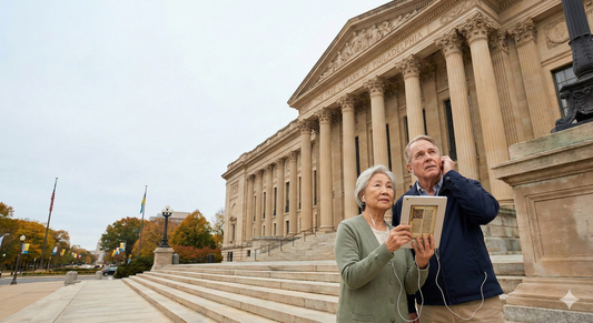 Self-guided audio tour of Philadelphia featuring views of Parkway Central Library, by Uvamai Niche Tourism.