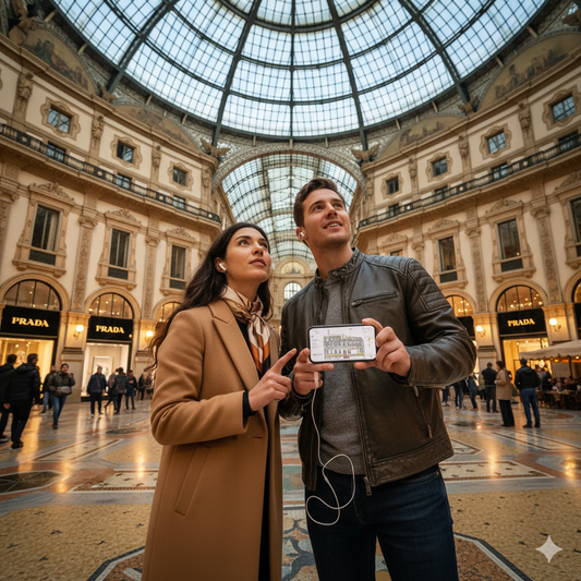 Self-guided audio tour of Galleria Vittorio Emanuele II in Milan, offered by Uvamai Niche Tourism.