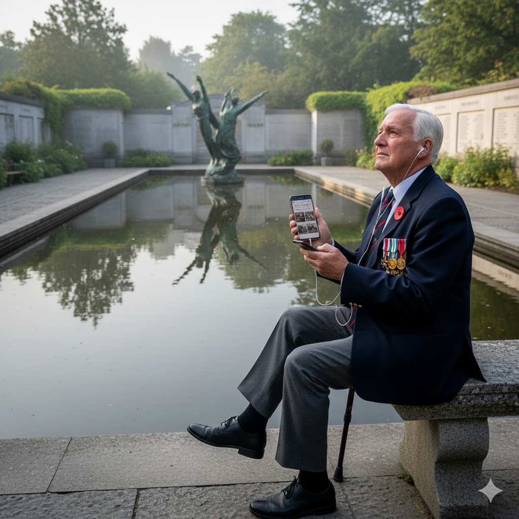 Self-guided audio tour of Dublin by Uvamai Niche Tourism, featuring images of the Garden of Remembrance for immersive history.