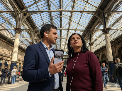 Glasgow Central Station railway heritage map for Uvamai Niche Tourism's self-guided audio tour of Glasgow.