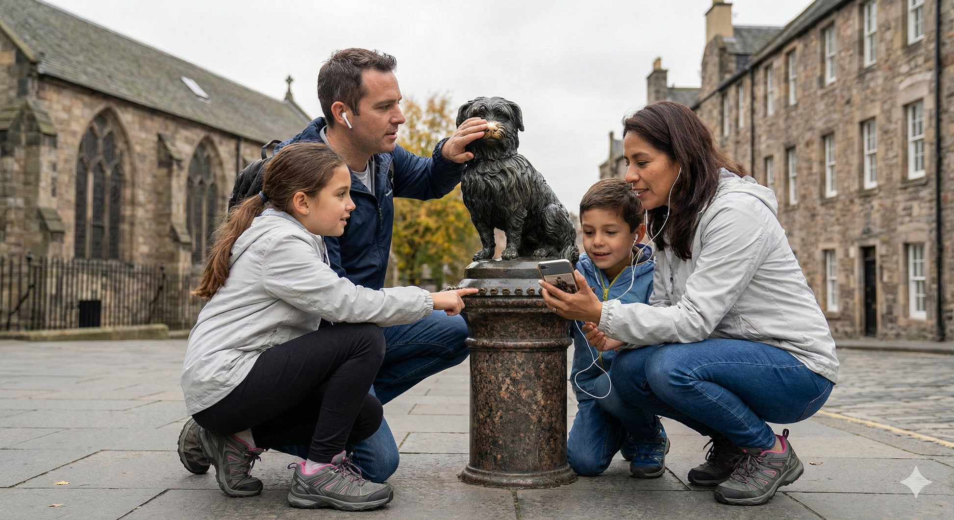Greyfriars Bobby statue with a self-guided audio tour guide from Uvamai Niche Tourism in Edinburgh.