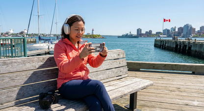 Self-guided audio tour of Halifax Waterfront Boardwalk by Uvamai Niche Tourism, featuring scenic waterfront views and historic sites.