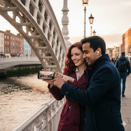 Self-guided audio tour of Dublin featuring the Penny Bridge, provided by Uvamai Niche Tourism.