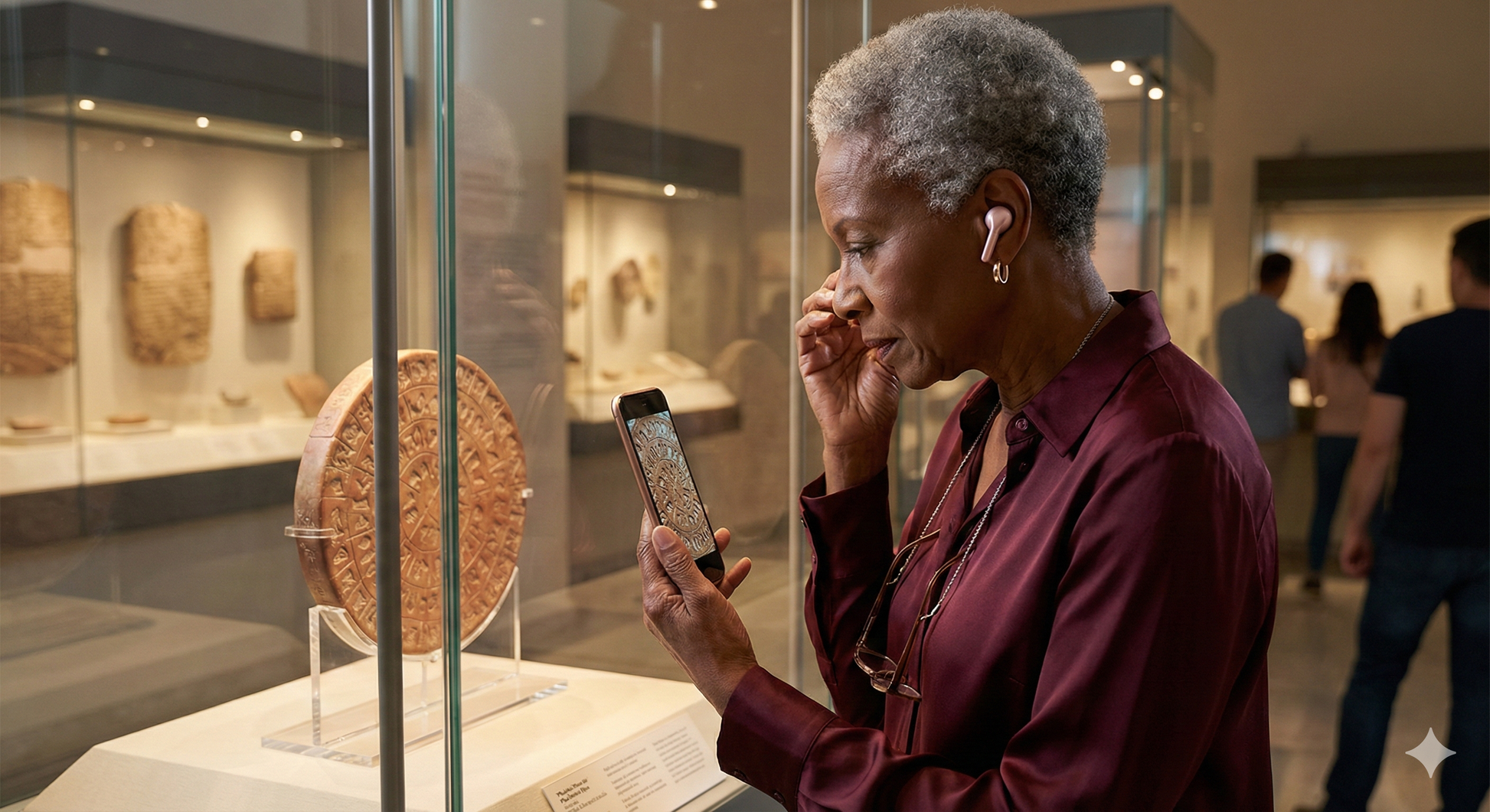 Heraklion Archaeological Museum and Phaistos Disc scholar audio tour by Uvamai Niche Tourism, with images of museum exhibits and artifacts.