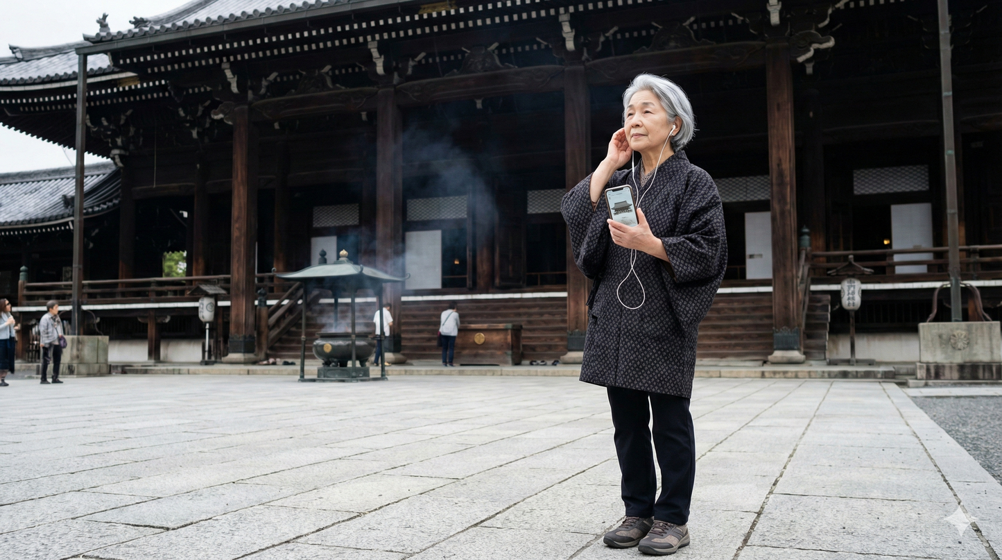 Audio tour image of Higashihongan Jizo Temple in Kyoto, part of Uvamai Niche Tourism's self-guided Kyoto sightseeing experience.