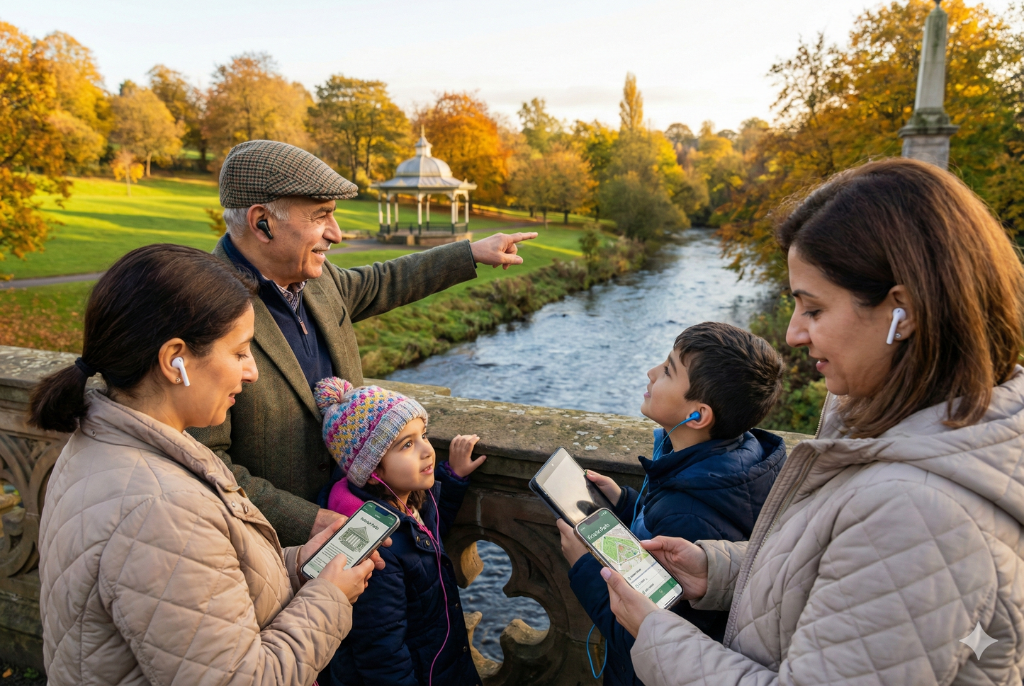 Audio tour device showcasing Kelvingrove Park in Glasgow, part of Uvamai Niche Tourism's self-guided audio tour.