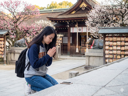 Audio tour device for Kyoto's Kitanotenmangu Shrine, provided by Uvamai Niche Tourism for self-guided exploration.