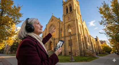 Knox United Church in Calgary featured on Uvamai Niche Tourism's self-guided audio tour, showcasing historic architecture.