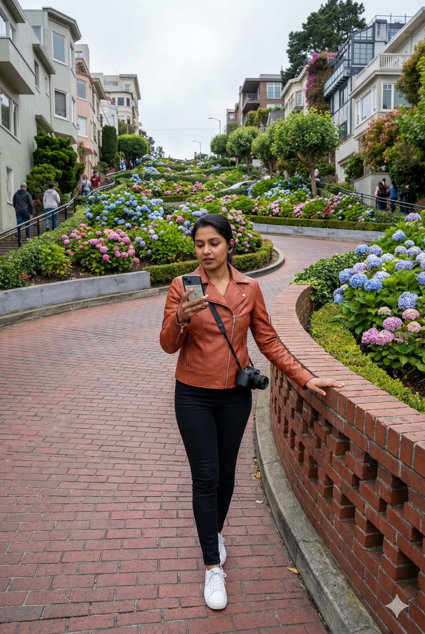 San Francisco self-guided audio tour by Uvamai Niche Tourism, featuring Lombard Street with iconic winding road views.