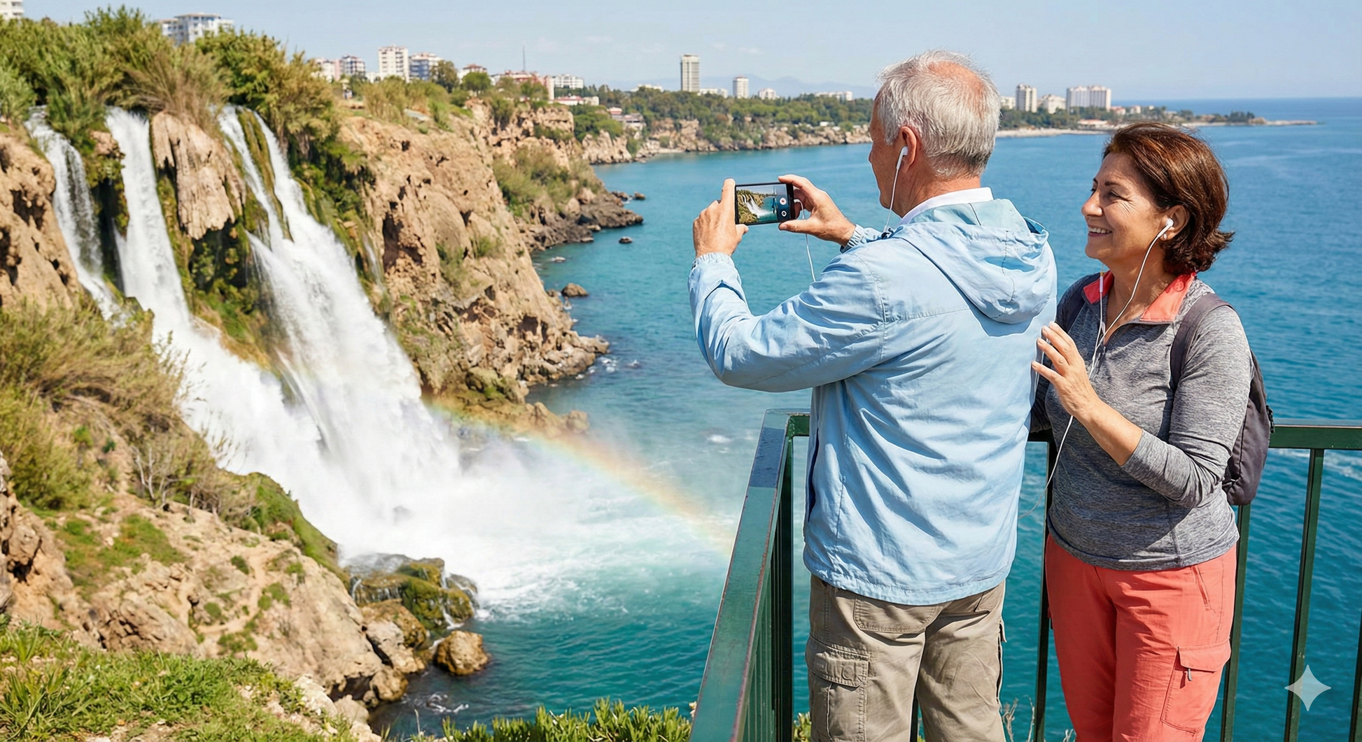 Lower Duden Waterfalls scenic view captured during Uvamai Niche Tourism's Antalya self-guided audio tour.