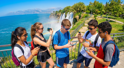 Uvamai self-guided audio tour of Lower Duden Waterfalls, ideal for youth group adventure exploring Antalya's scenic waterfalls.
