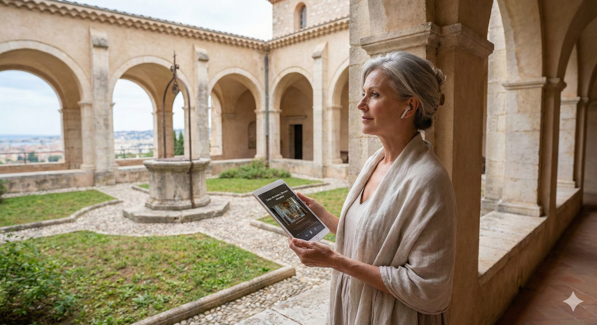 Self-guided audio tour of Cimiez Monastery by Uvamai Niche Tourism, featuring views of the historic monastery and surrounding area.
