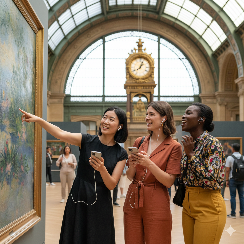Audio tour device for exploring the Orsay Museum in Paris, provided by Uvamai Niche Tourism.
