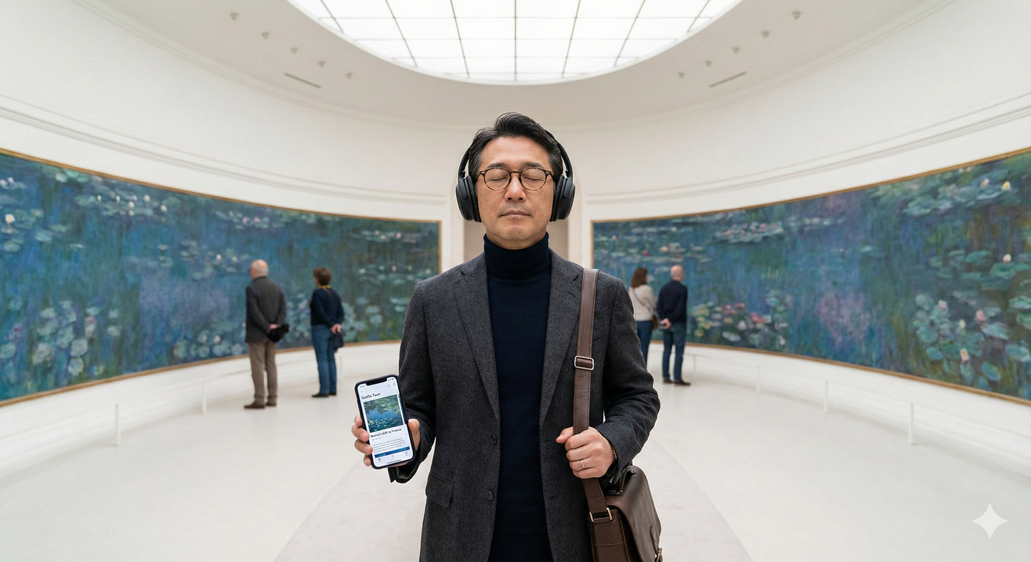 Audio guide image of the Musée de l'Orangerie for the Paris Self-Guided Audio Tour by Uvamai Niche Tourism.