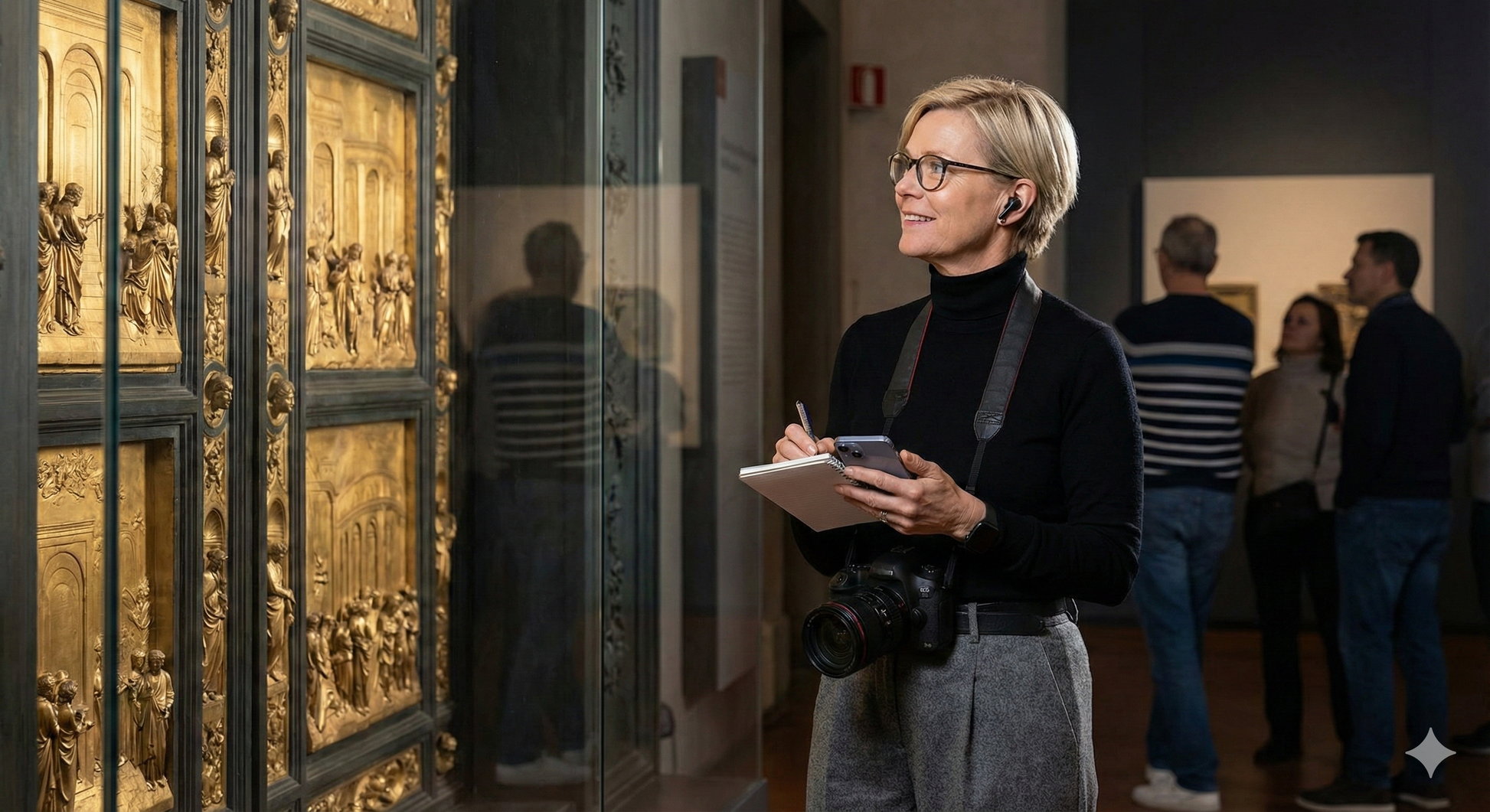 Audio guide device for the Florence self-guided tour by Uvamai Niche Tourism, featuring Museum dell'Opera del Duomo.