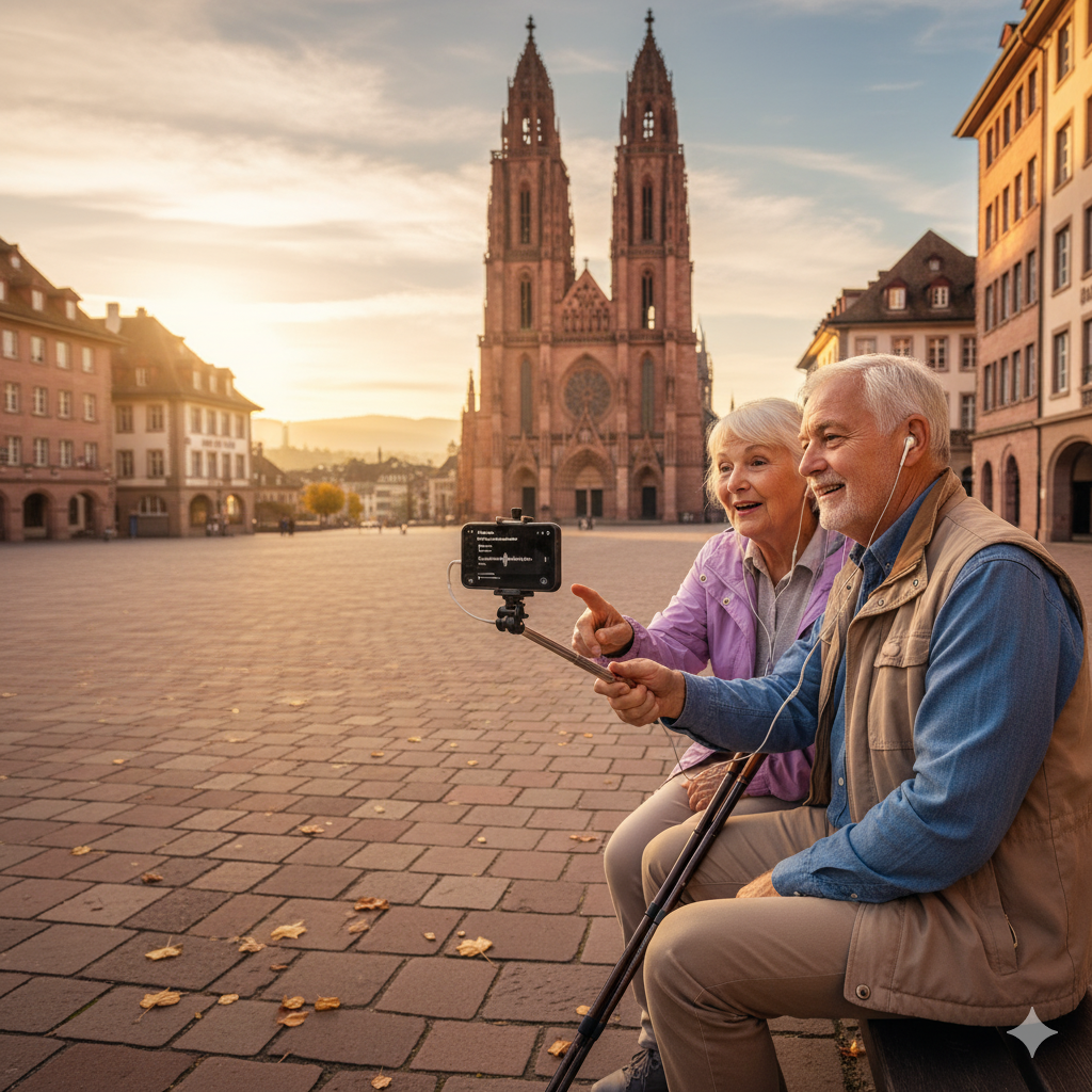 Self-guided audio tour of Munsterplatz by Uvamai Niche Tourism, featuring scenic views and historic landmarks.