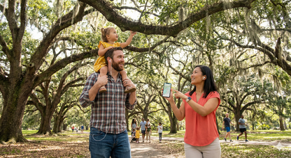 Self-guided audio tour of New Orleans City Park featuring ancient oak trees, offered by Uvamai Niche Tourism.