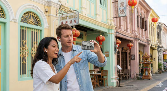 Phuket self-guided audio tour by Uvamai Niche Tourism featuring a scenic cityscape and historic landmarks in Phuket.