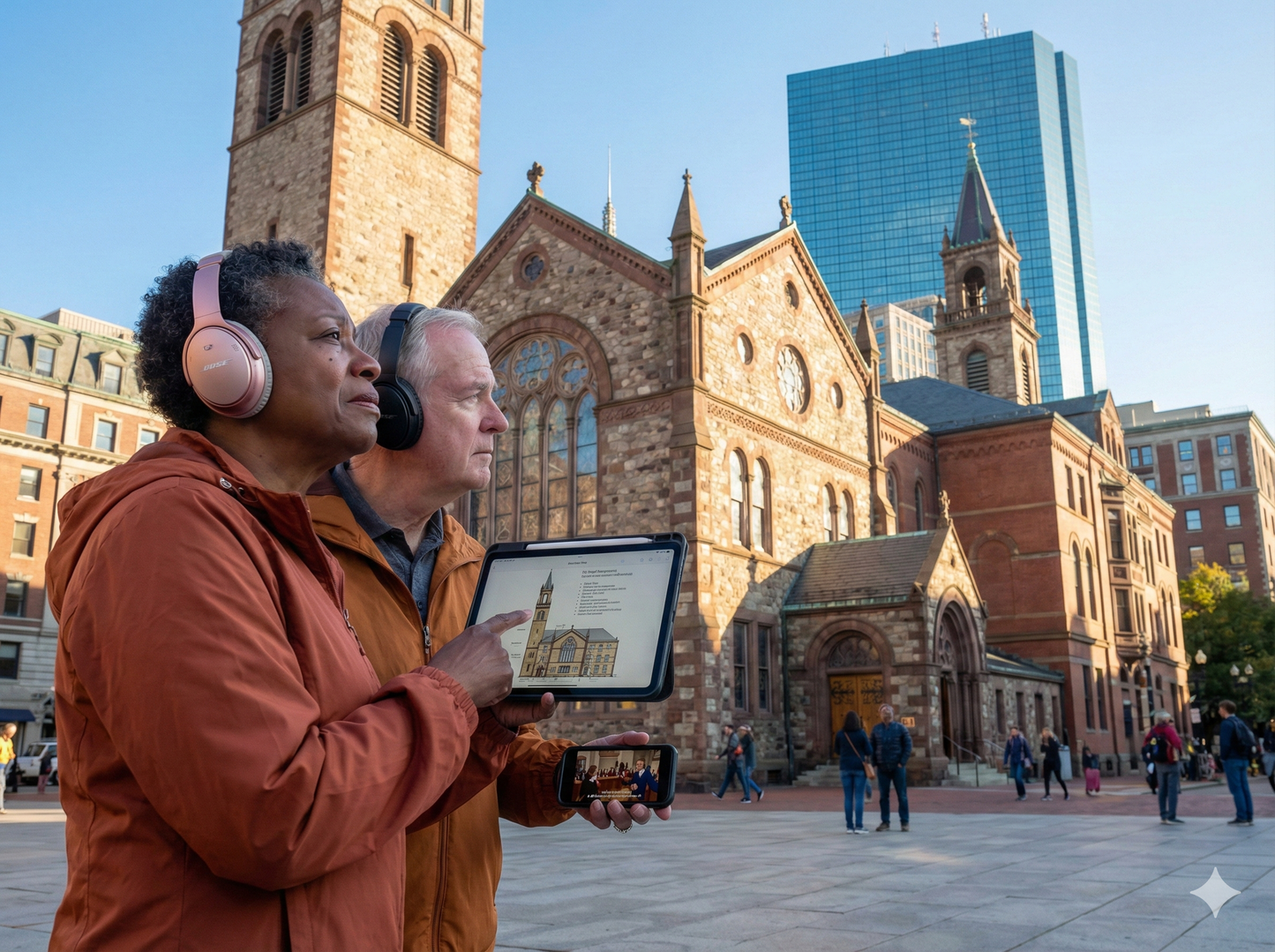 Self-guided audio tour of Old South Church by Uvamai Niche Tourism, featuring historic church architecture and interior details.