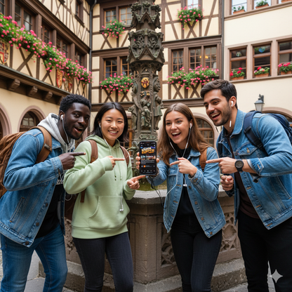 Self-guided audio tour of Old Town's hidden courtyard with a fountain, offered by Uvamai Niche Tourism.
