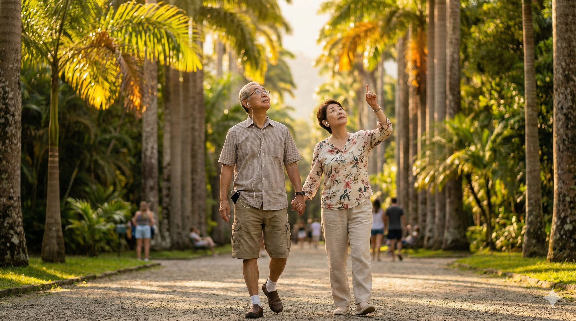Self-guided audio tour of Rio de Janeiro by Uvamai Niche Tourism, featuring botanical garden scenery and landmarks.