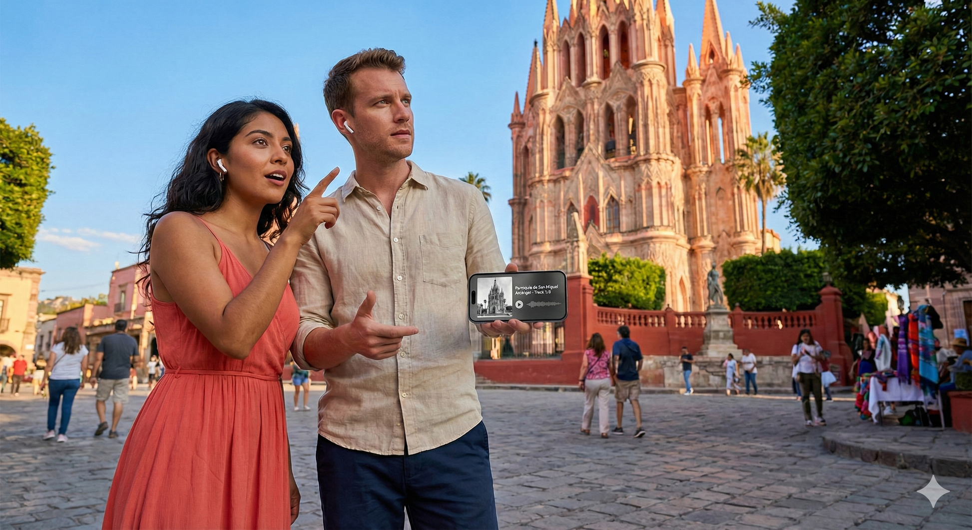 Self-guided audio tour of San Miguel de Allende featuring historic landmarks and scenic views, by Uvamai Niche Tourism.