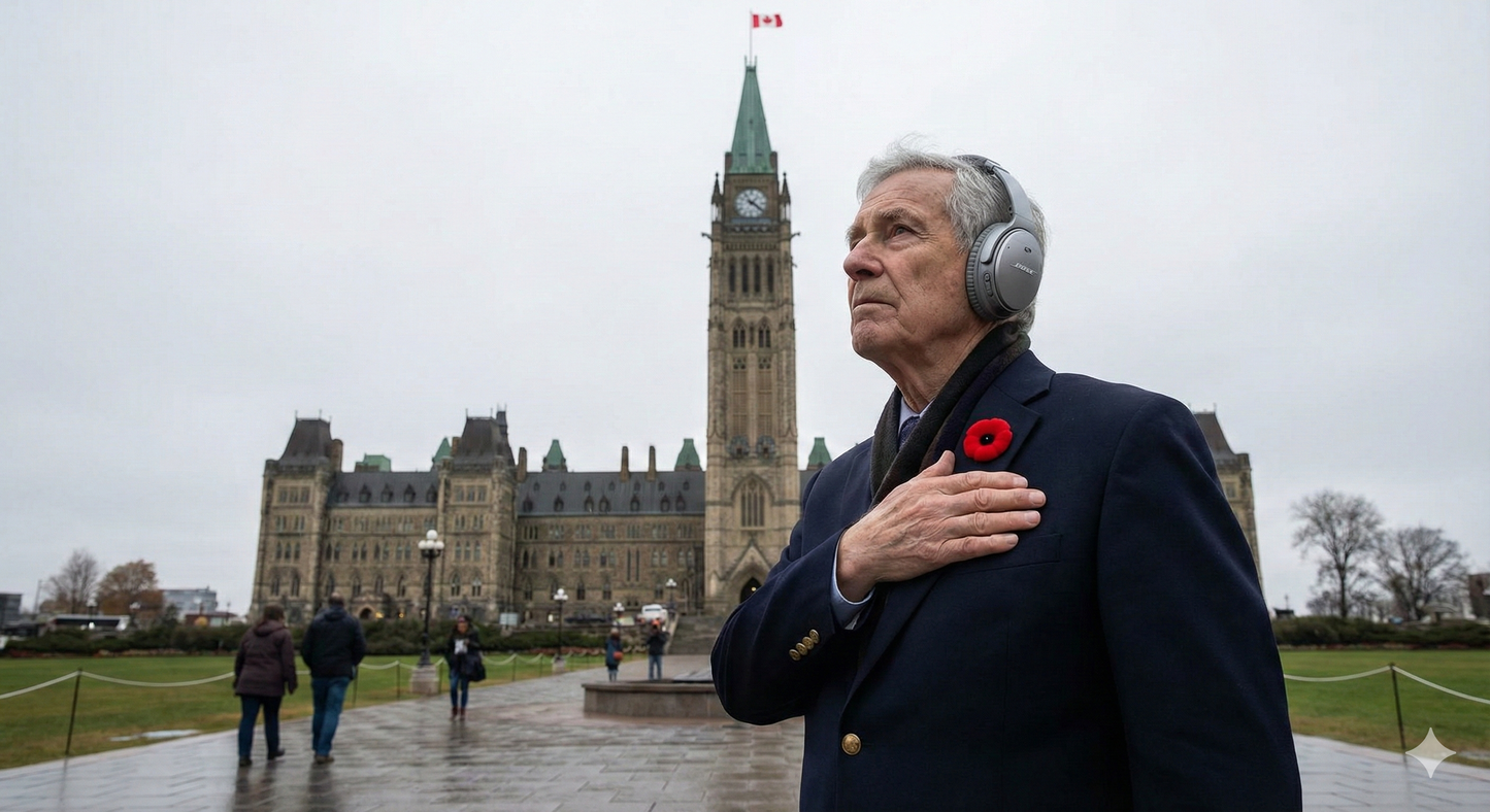 Audio guide device for Ottawa self-guided tour by Uvamai Niche Tourism, featuring PEACETOWER visuals.