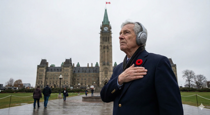 Audio guide device for Ottawa self-guided tour by Uvamai Niche Tourism, featuring PEACETOWER visuals.