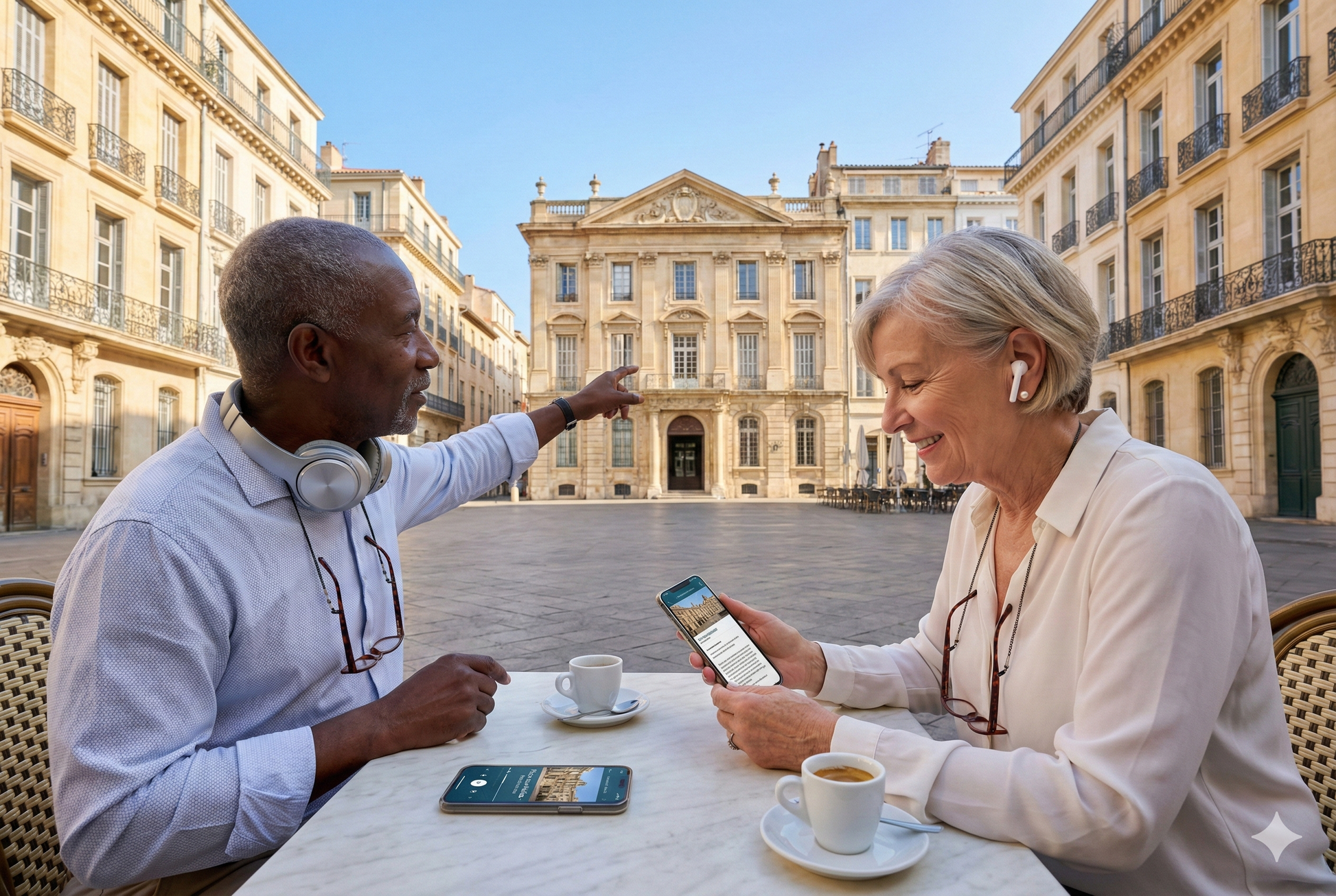Self-guided audio tour of PlaceauxHuiLes in Marseille by Uvamai Niche Tourism, showing historic landmarks and scenic views.